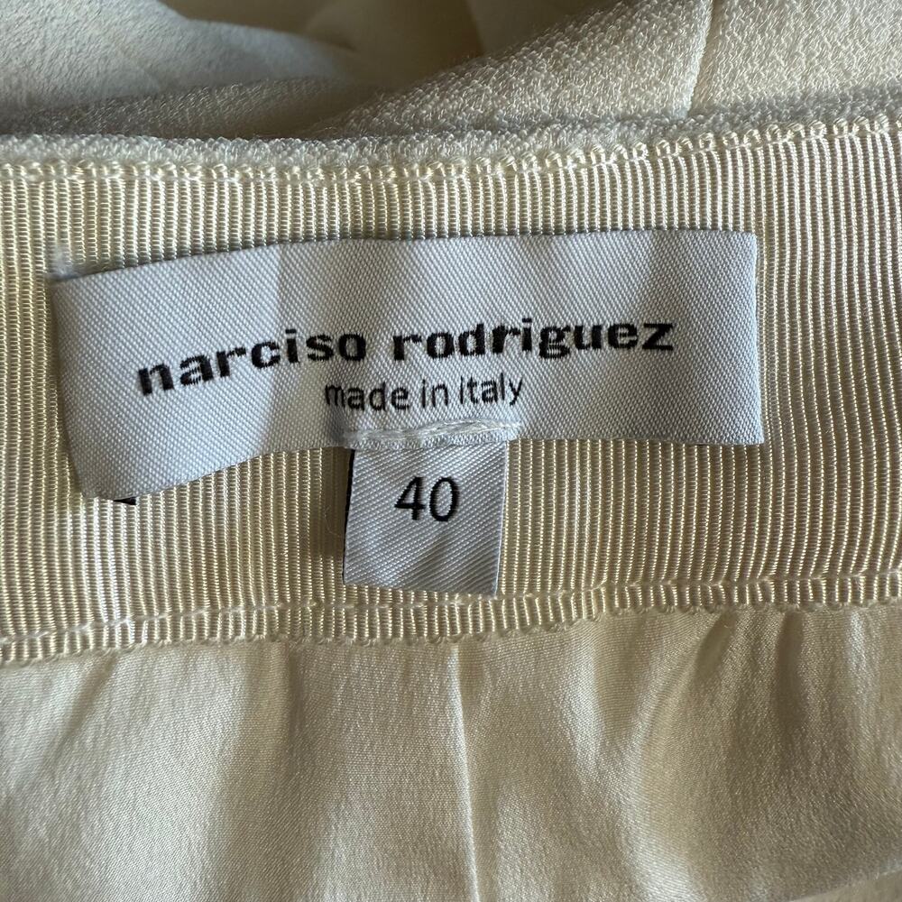 Narciso Rodriguez Wide Leg Pants Size 40 High Waisted Flat Front Side Zipper - Picture 5 of 6